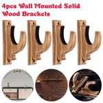 4Pcs Universal Wooden Wall Mount Shotgun/Rifle Gun Rack Display Storage Hooks