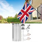 6ft Telescopic Flagpole Flag Pole Kit Outdoor Wall Mounted Mount Holder Set NEW