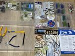 Large Bundle Items For Beading Inc Guide, Tools, Wire,  Beads, Plus Storage Box