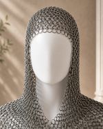 Medieval Aluminium Chainmail Coif Hood – Lightweight Ring Armor Head Cover