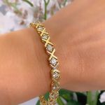 14K Yellow Gold Finish 5.00 CT Round Cut Diamond Wedding Tennis Bracelet 7" Inch