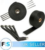 5M TITANIUM MANIFOLD BLACK EXHAUST HEAT WRAP INSULATING TAPE WITH 5 TIES-DAI