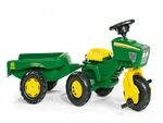 Rolly Trio Tractor Ride On Electronic Steering Wheel w/ Trailer Childrens Toy