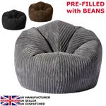 JUMBO Corduroy CLASSIC Bean Bag Chair GILDA Adult Gaming Beanbag Seat lounge