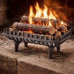Cast Iron Fire Grate Fireside Log Basket Fireplace Holder