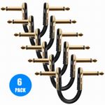 6pcs/Pack 2.36inch 6cm LEKATO Guitar Effect Pedal Patch Cable Right Angle 