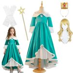 Girls Princess Rosalina Cosplay Dress Super Mario Costume Fancy Dress Outfit UK