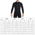Men 3mm Neoprene Long Sleeve Wetsuit Top Warm Front Zipper Wetsuits Shirts For