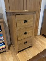 Rustic Solid Oak 3 Drawer Filing Cabinet – Oak Furniture Land – Great Condition