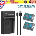 2x NB-2LH Battery & Charger For Canon BP-2L12 BP-2L14 EOS MD130 MD140 350D 400D