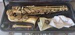 Selmer Alto Bb Saxophone in a Brass Antique Finish Hand Engraved w/ Case