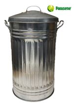 35L TALL STRAIGHT SIDED GALVANISED METAL RUBBISH WASTE KITCHEN DUSTBIN STORAGE