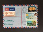 PAPUA NEW GUINEA 1982 5t + 40t + 60t ON KAVIENG REGISTERED COVER TO KENT GB