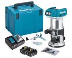 Makita 18v LXT Brushless Palm Router & 2 x 5ah Batteries & Fast Charger DRT50Z