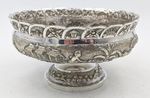 ANTIQUE INDIAN SILVER PLATED REPOUSSE BOWL 19TH CENTURY