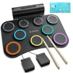Donner DED-20 Roll-Up Drum Pad 9 Pads Electronic Set Quiet w/ Speaker Drumsticks