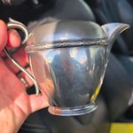 Silver Plated Creamer Jug/Pitcher with Hinged Lid & Spout, Marked 516