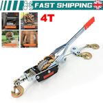 4 Ton Gear Power Puller Heavy Duty 3 Hook Cable Puller Hand Winch Car Trailer