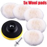 5pcs Wool Buffing Pads 6 inch Polishing Pad Polishing Buffing Pad Hook and Loop