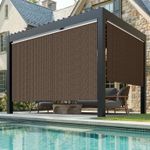 99% UV Block Outdoor Roller Shade HDPE Fabric Cordless Patio Blind for Pergola