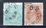 Australia 1920 1s.4d and 1932 5d OS opt Sidehead values SG 66a and O132 FU CDS