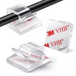 60Pcs Outdoor Light Hooks, Adhesive Fairy Light Clips, Sticky Cable