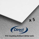 PVC White Wall Cladding - 8ft x 4ft x 1.5mm - 5 SHEET OFFER 