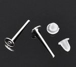 Flat Stud Earring Posts - Silver Plated - 4mm - Pack of 100 - Jewellery Making