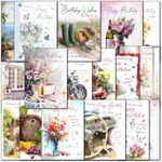 Doodlecards Pack of 20 Classic Male and Female Happy Birthday Cards