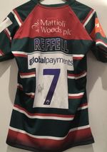 Authentic Hand Signed & Match Worn Leicester Tigers #7 Tommy Reffell Shirt COA