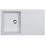 Liquida KAVL860WH 1 Bowl Composite Reversible White Kitchen Sink 860x500mm