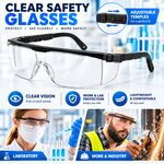 Safety Glasses Clear Anti-Fog & Anti-Scratch Eye Protection Work/Lab Goggles