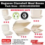 Bagasse Meal Boxes Sugarcane Takeaway Containers Eco Friendly Food Packs