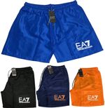 EMPORIO ARMANI EA7 REGULAR FIT INNER LINEN NET SWIM SHORTS