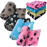  SMALL SOFT FLEECE PAW PRINT PET CAR BLANKET BLANKETS DOG PUPPY CAT BED JOB LOT