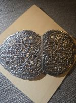 94/95% HIGH QUAILITY SILVER AG NURSES BELT BUCKLES VINTAGE ANTIQUE RARE 2pc 40g+