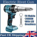Fit Makita 18V Li-ion Battery Cordless Electric Rivet Gun Brushless with LED UK