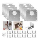 10pcs Cabinet Hinge Repair Plate With 60 Screws Home Wardrobe Cabinet Repair Kit