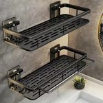 No Drill Bathroom Shelf Corner Shower Caddy Wall Mounted Storage Organizer Rack