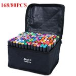 168/80 Color Dual Brush Tip Permanent Art Markers Coloring Marker for Kids Adult
