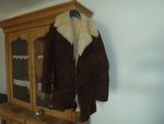 Vintage Brown Sheepskin Suede Coat 1960's Excellent Condition Size S/M