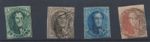 Belgium Stamps 1861 1c green;10c brown; 20c blue; 40c red SG12/15 CV £326