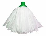 Pack of 10 Super White Socket Mop Heads Green Non Woven - Medium Size