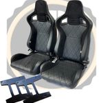 Pair BB6 Reclining Bucket Seats Diamond Stitch Suede Direct Mini R50 R52 R53 R56