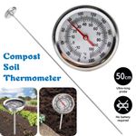 Stainless Steel Compost Soil Thermometer Tester Temperature Measuring Probe 50cm