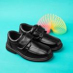 Trux Boys Shoes Black Kids School Easy Fasten Gripped Padded Collar SIZE