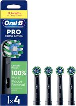 Oral-B CrossAction Black X-Filaments Toothbrush Replacement Heads - Pack of 4