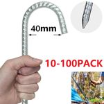 10-100x Heavy Duty 12" Galvanised Steel Ground Stakes J Shaped Pegs Gazebo Tent