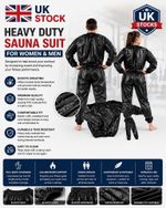Heavy Duty Sweat Suit Sauna Suit Anti-Rip Exercise Gym Suit Fitness Weight Loss