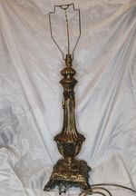 Large Bronzed Antique Style Lamp.